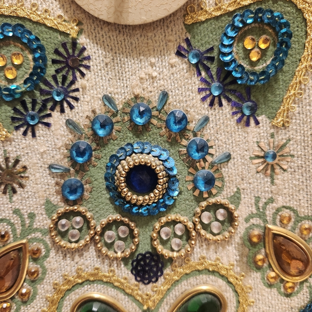 Vintage Pristine 1960s Enid Collins–Inspired “Jeweled Garden” Canvas Tote - Picture 4 of 8